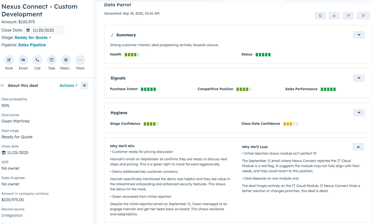 Product Update: HubSpot Win/Loss Insights and Deal Chat